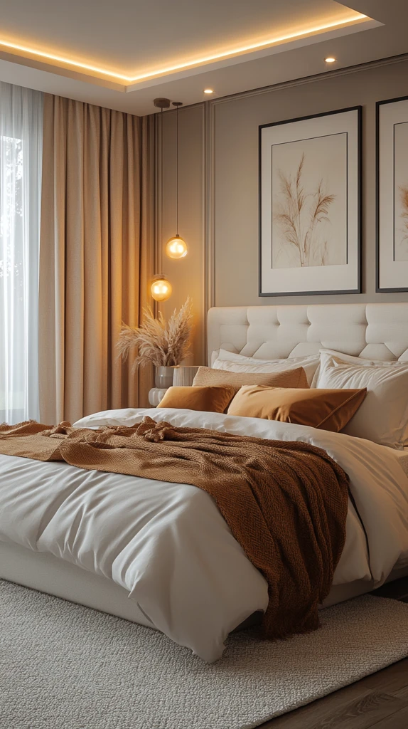 双床头画白色床头卧室