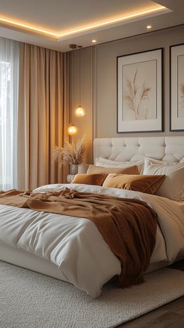 双床头画白色床头卧室