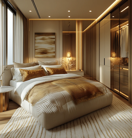 中性色调实木卧室