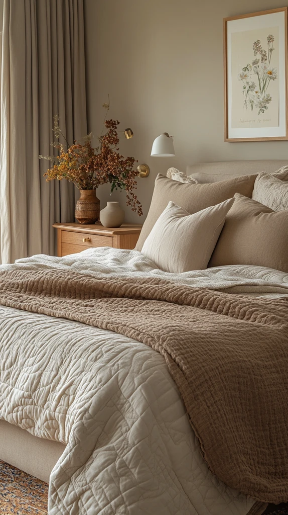 床与床头柜的静谧