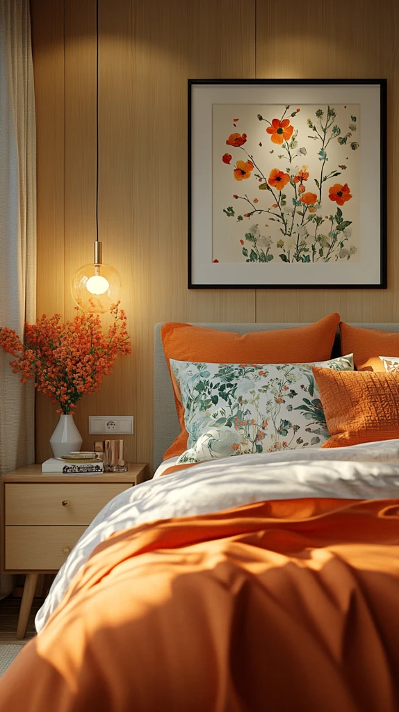 床与床头柜的静谧