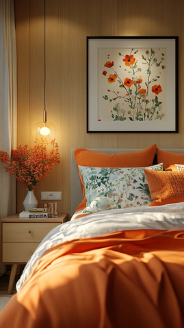 床与床头柜的静谧