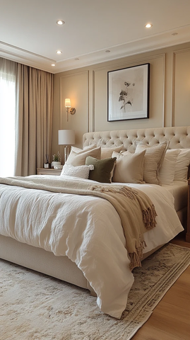 浅色系卧室布置