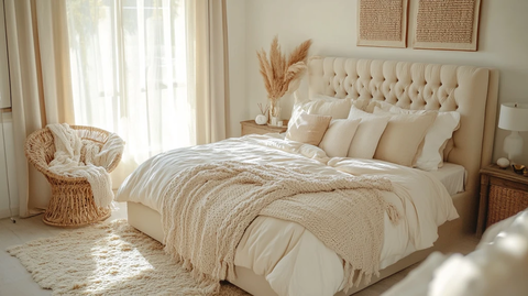 奶油色卧室布置