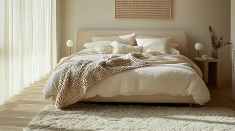 奶油色卧室布置