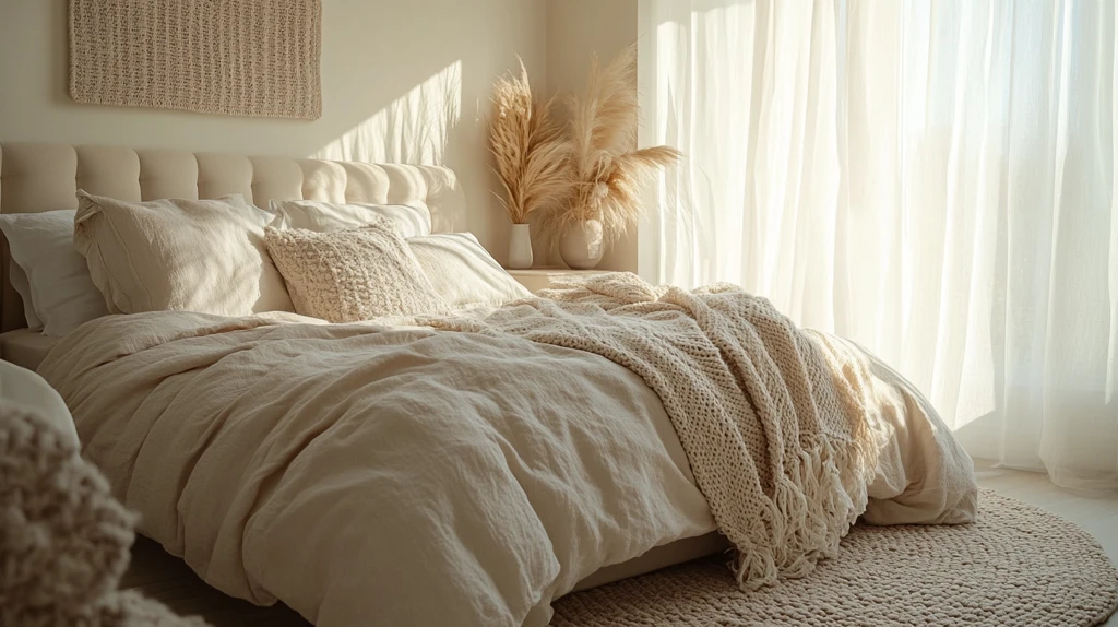 奶油色卧室布置