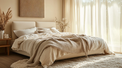 奶油色卧室布置