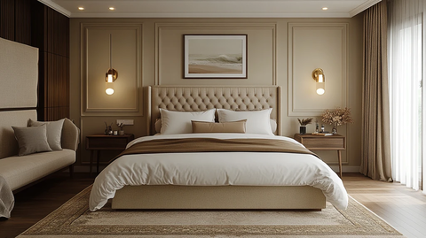 奶油色现代卧室