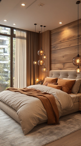 浅色木地板卧室