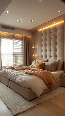 浅色木地板卧室