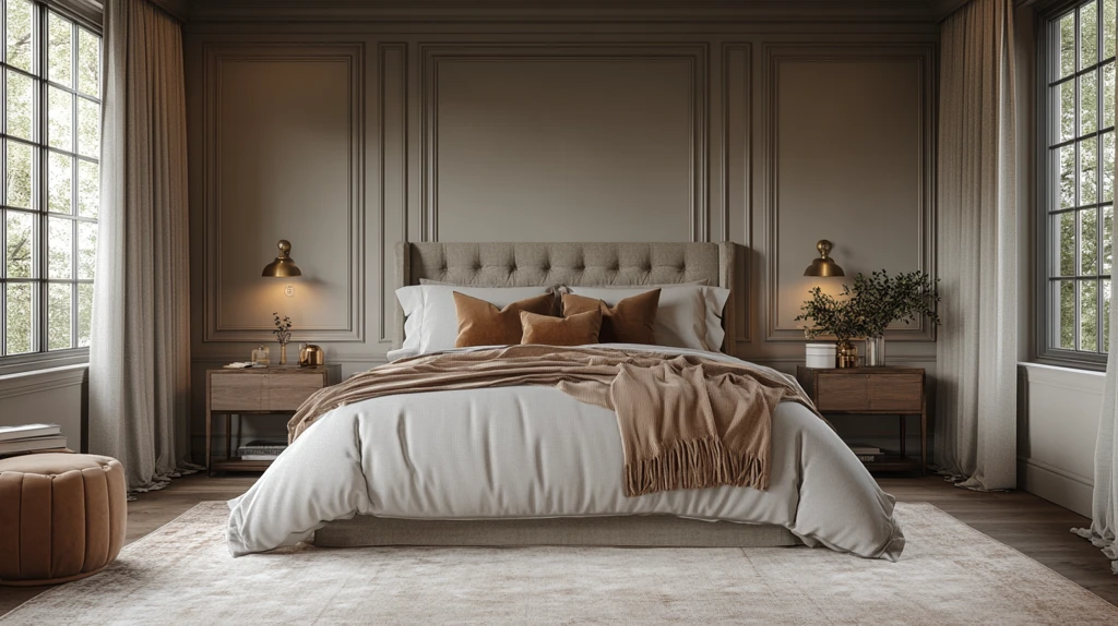 墙饰边桌床组全览