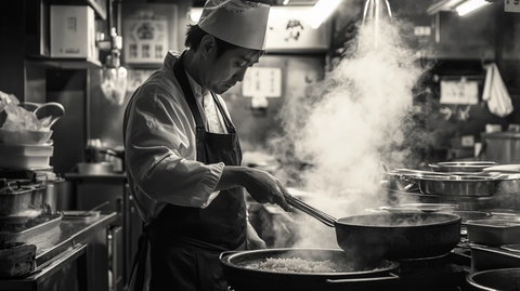 正在拉面的厨师