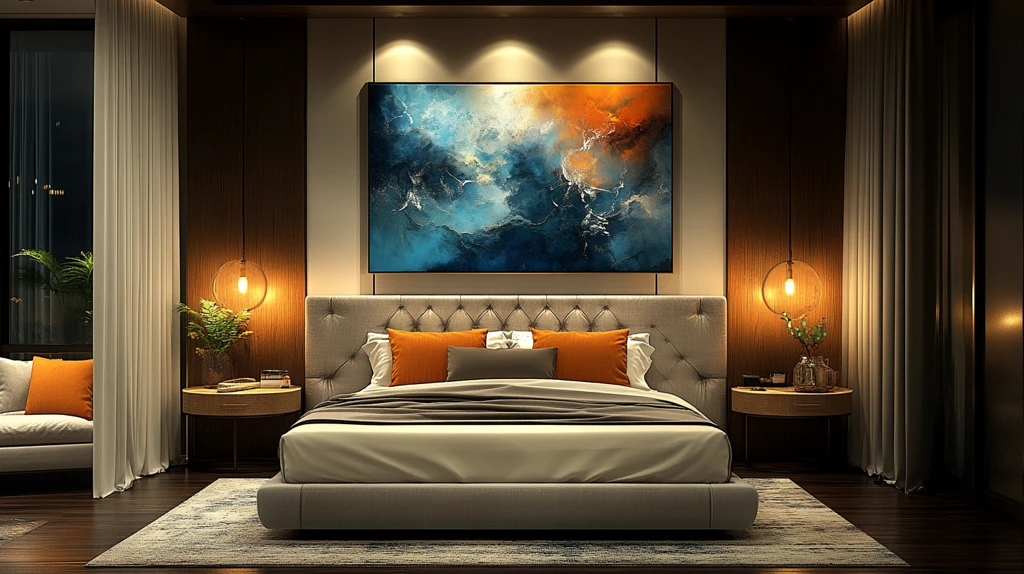 现代主卧中灰色配色