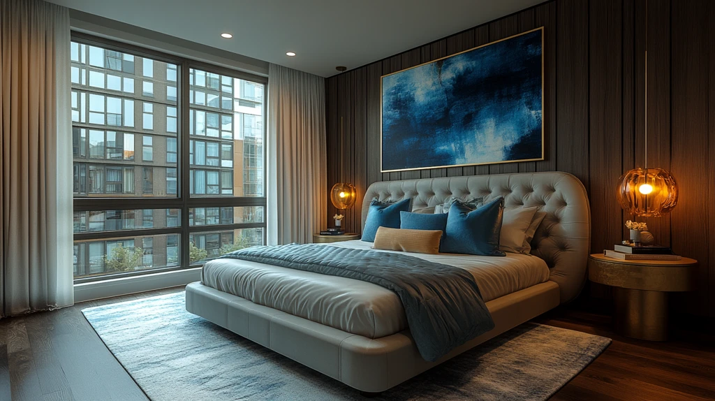 现代主卧中灰色配色