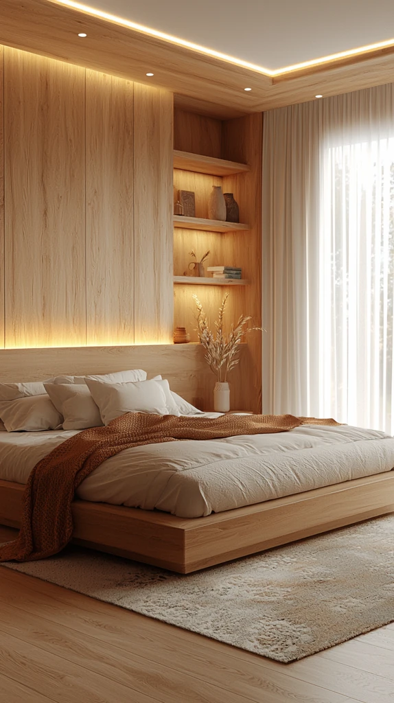 木质平台床卧室设计