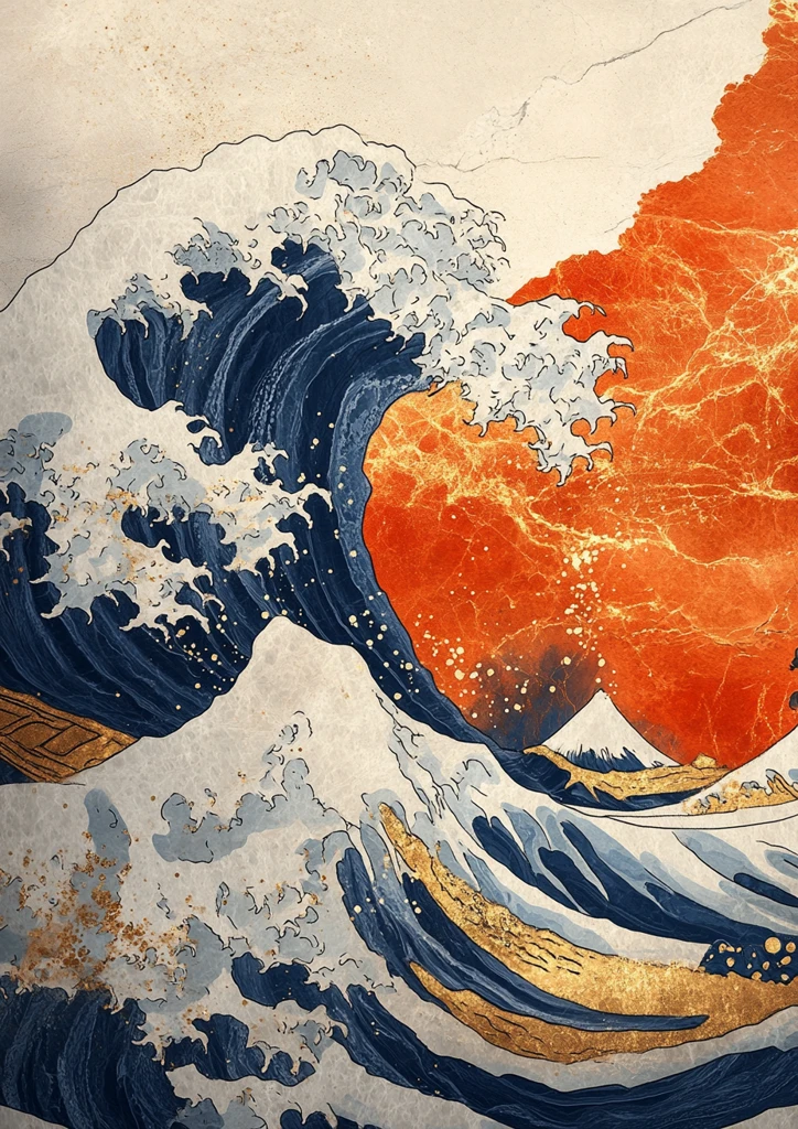 金线浪纹镶彩石