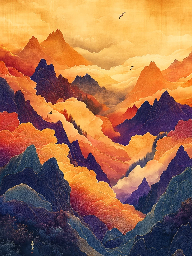 云间龙纹飞翔图