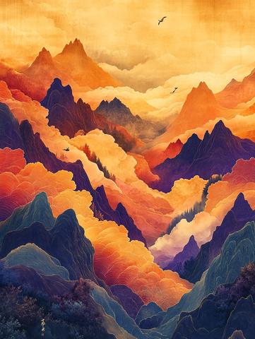 云间龙纹飞翔图