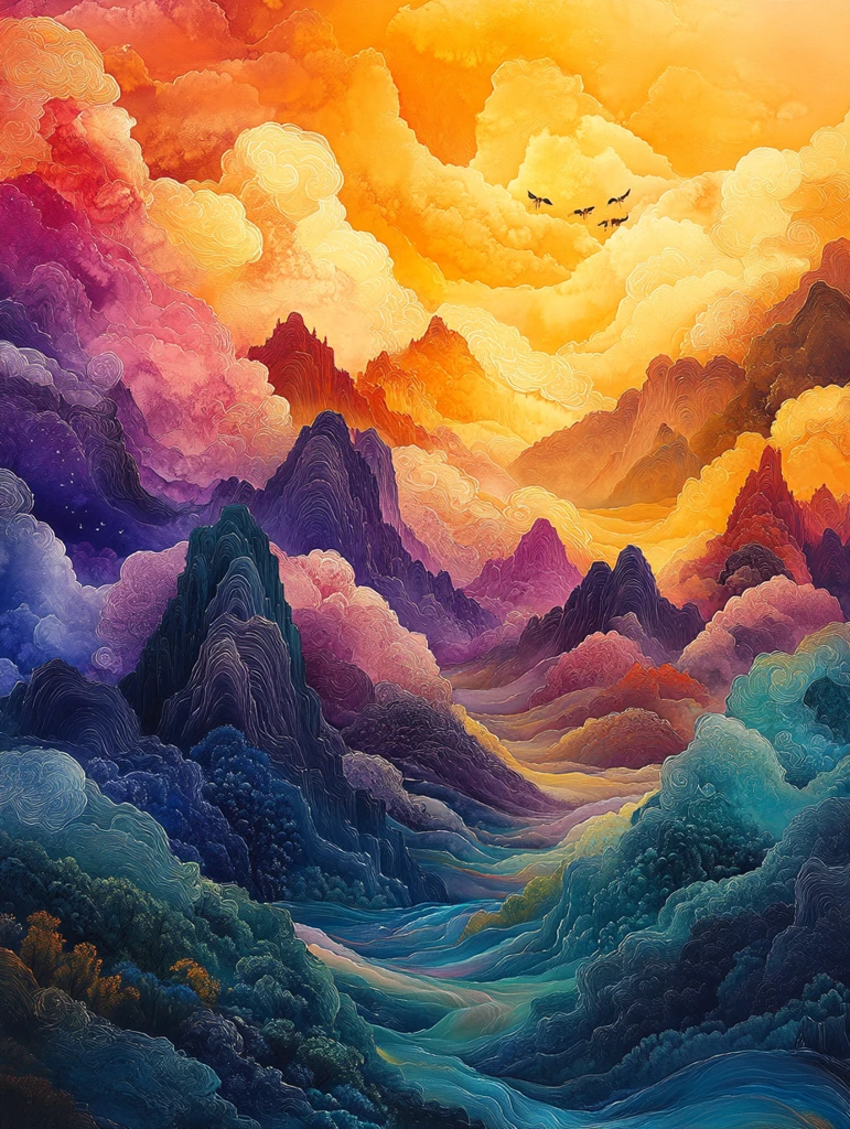 云间龙纹飞翔图