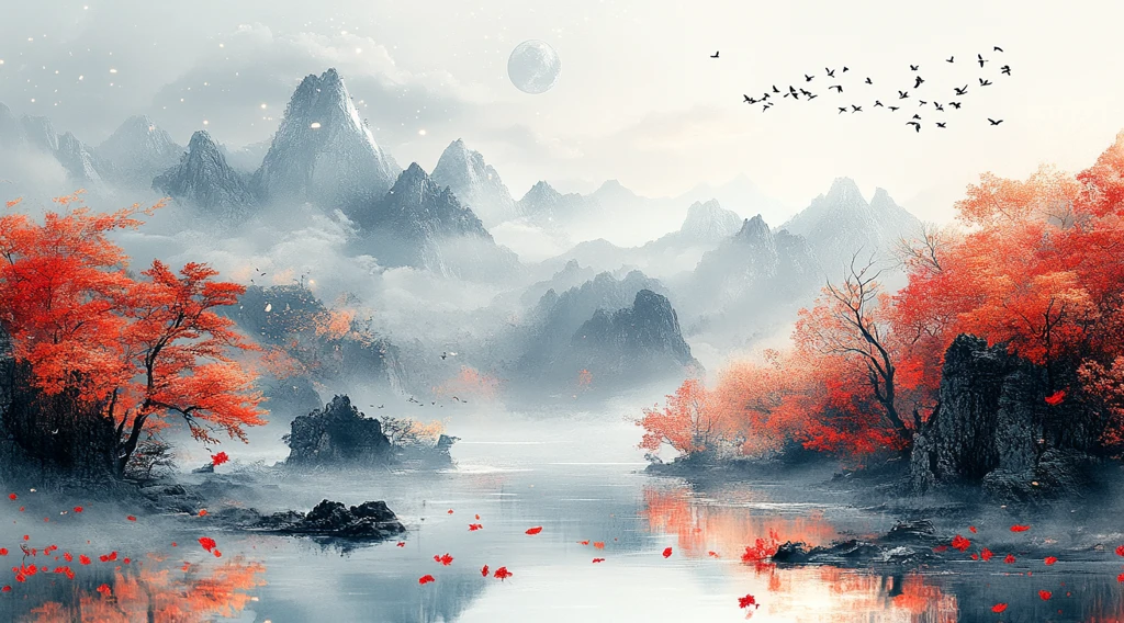 青龙月夜山水图