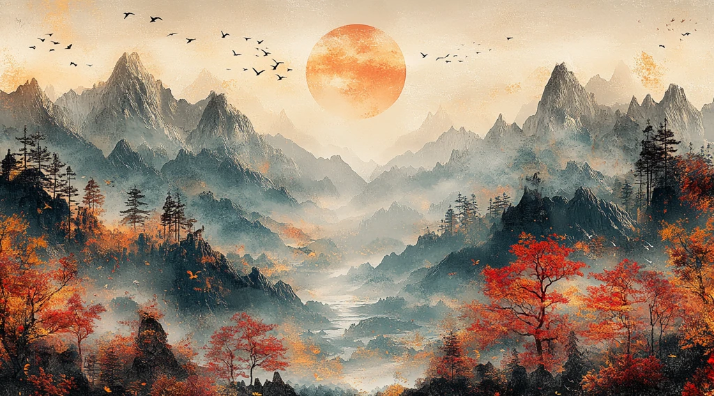 青龙月夜山水图