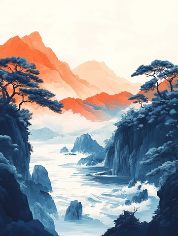 宋代山水波浪图