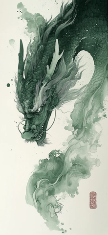 吴冠中龙纹水墨