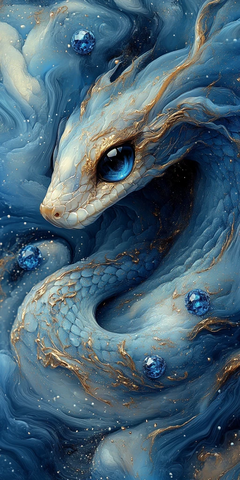 云纹蛇形宝石图