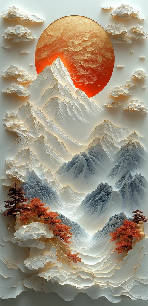 金色山峦云雾缭绕