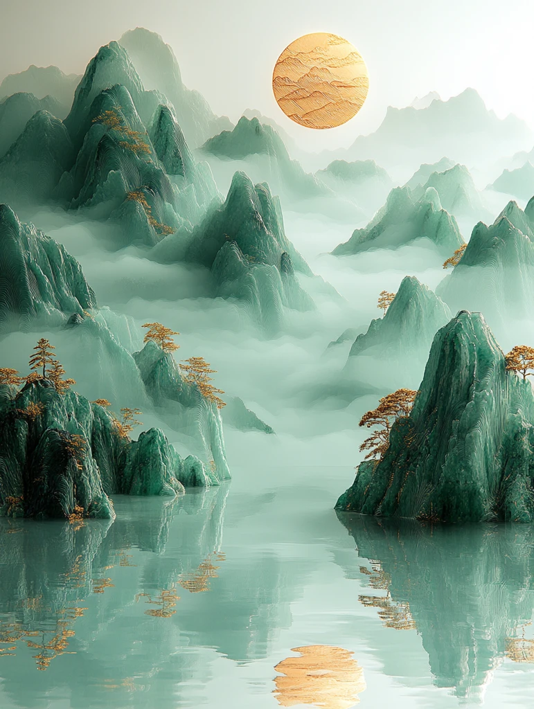 金丝玉山水雕刻