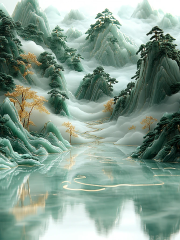金丝玉山水雕刻