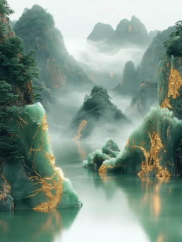 金丝玉山水雕刻