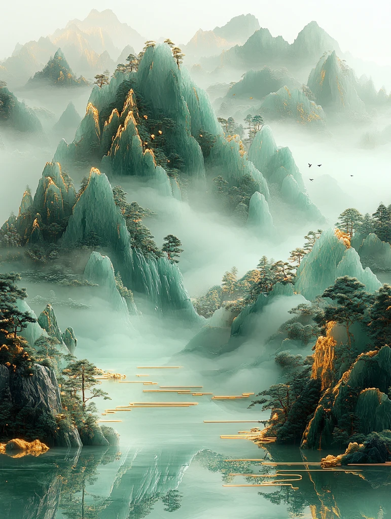 金丝玉山水雕刻