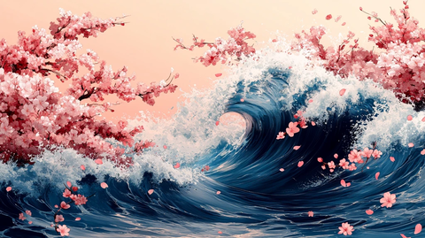 浮世绘浪花樱雨