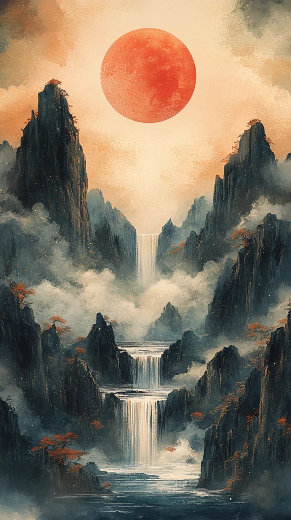 嫦娥祥云山水流