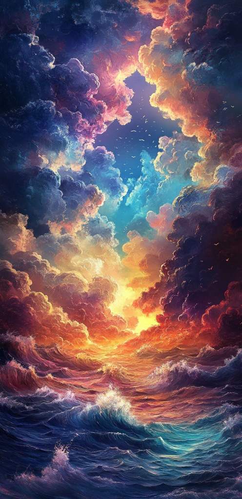 祥云海水纹样图