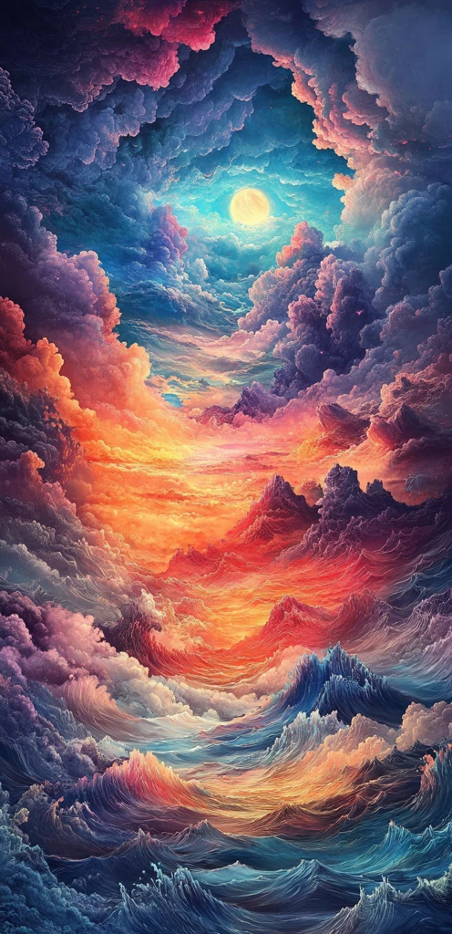 祥云海水纹样图