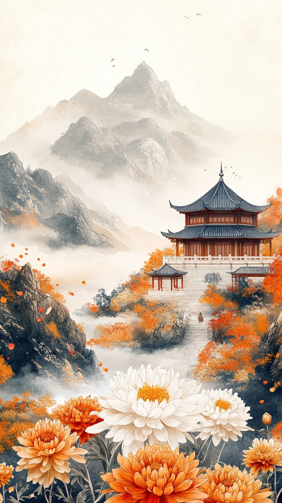 菊园金沙山水图