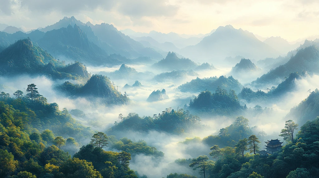 青绿山水刺绣图