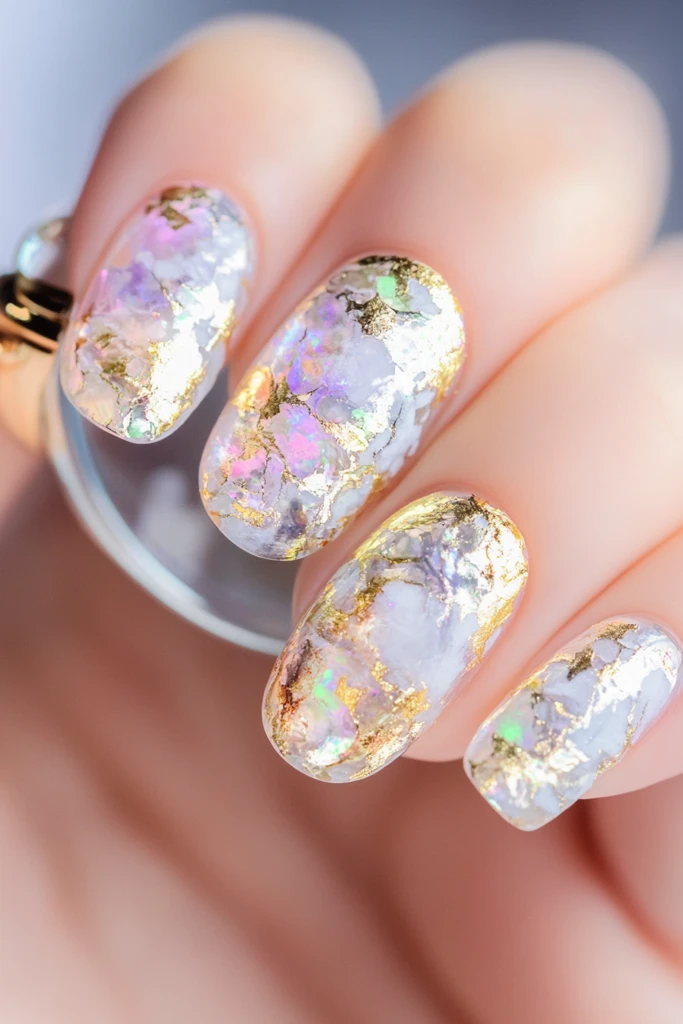 放大镜与戒指美甲