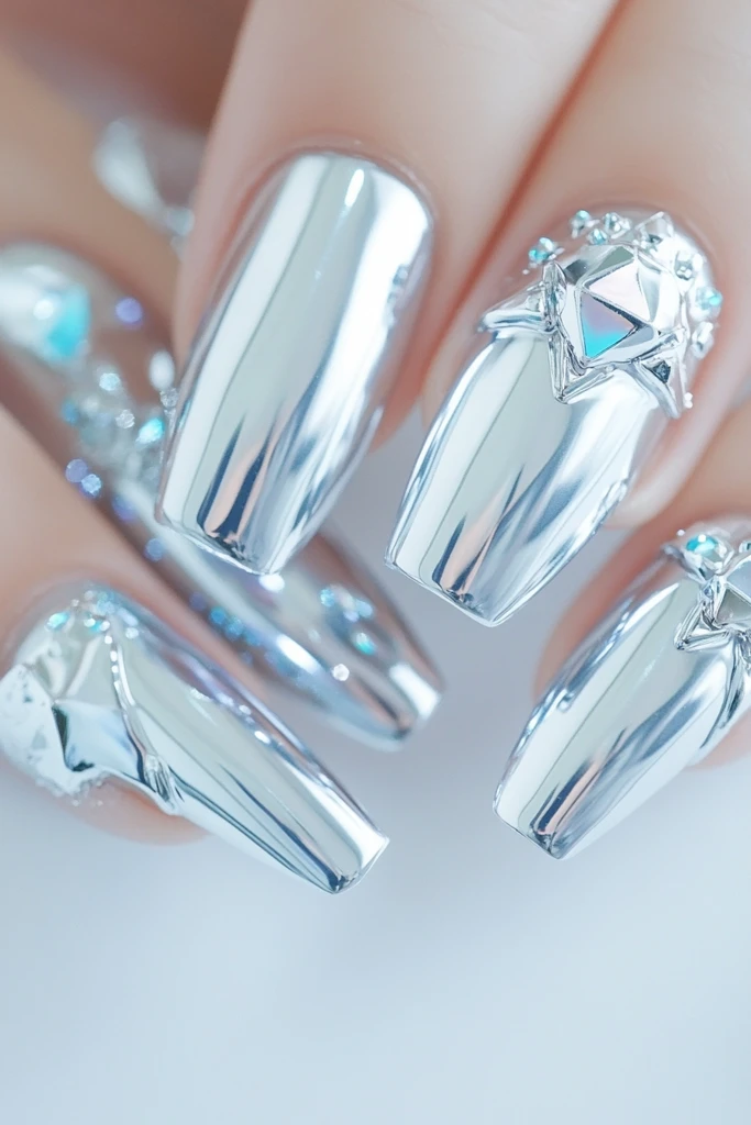 银色指甲剪艺术