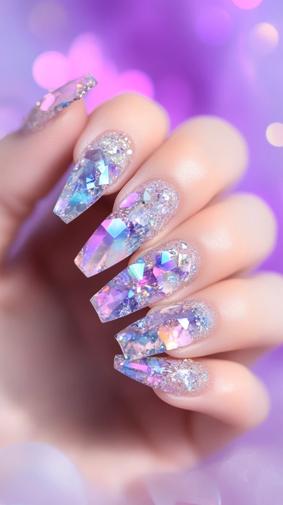 蓝宝石水晶美甲