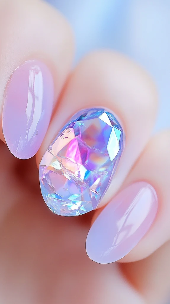 蓝宝石水晶美甲