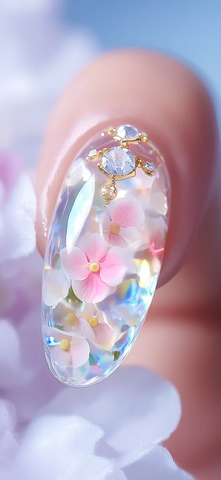 紫阳花干花美甲