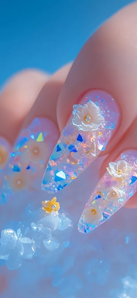 紫阳花干花美甲