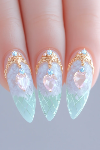 冬日钻石霜指甲