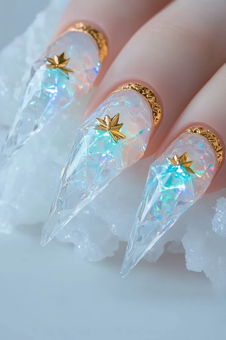 冬日钻石霜指甲