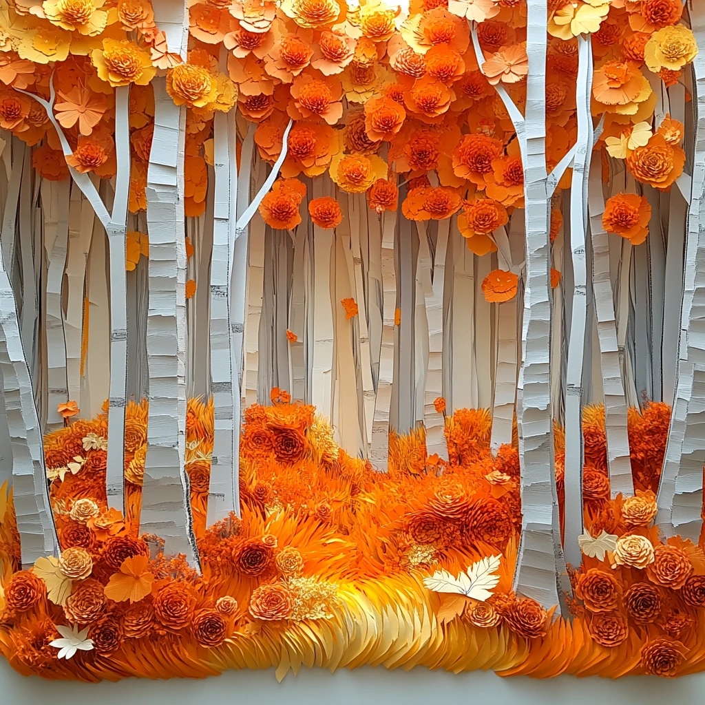 纸板森林四季色