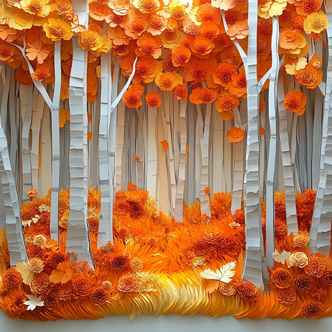 纸板森林四季色