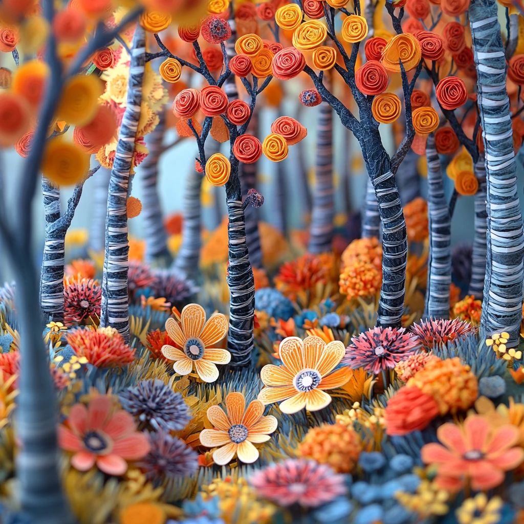 纸板森林四季色